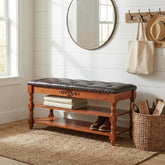 Tribesigns Banc de rangement en bois massif de 100 cm de long avec couvercle à charnières 3