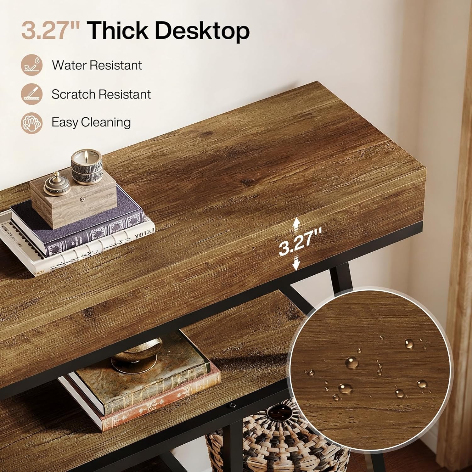 Tribesigns Console étroite, Table d'entrée à 4 niveaux Table basse avec rangement