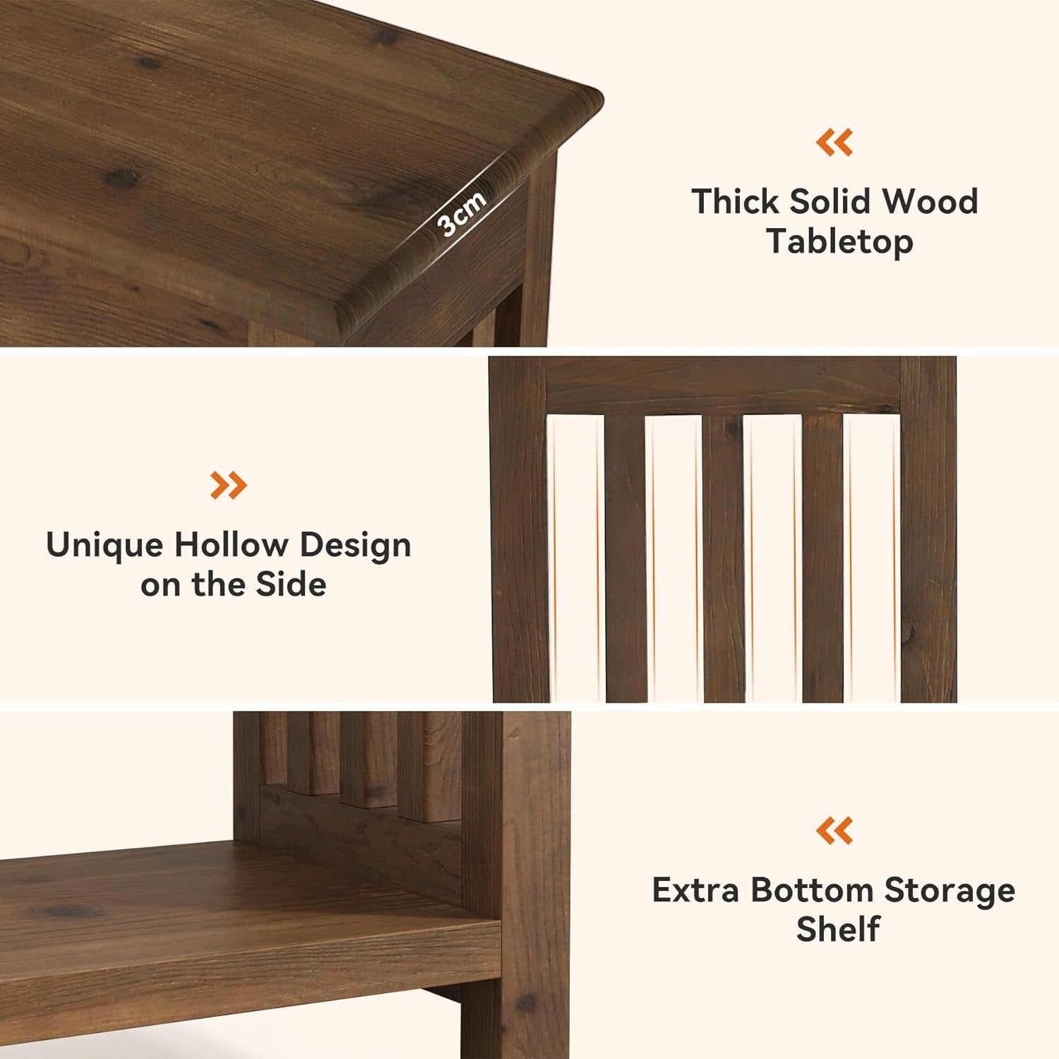 Tribesigns Console en bois massif 160 cm de long, Idéale pour une entrée ou comme table basse