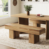 Tribesigns Banc de salle à manger en bois de 140 cm long banc de style campagnard 3