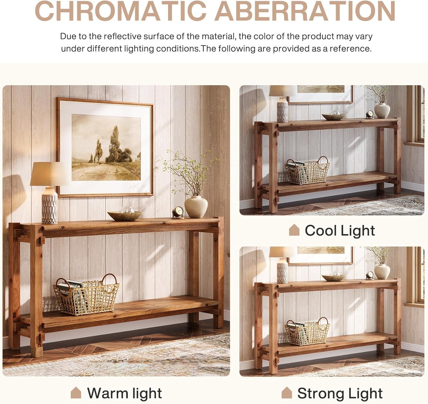 Tribesigns Table console de 160 cm de long, Table d'entrée à 2 étages