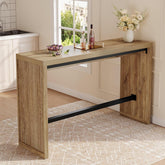Tribesigns Table de bar hauteur comptoir 140 cm, Table de pub avec repose-pieds en métal 3