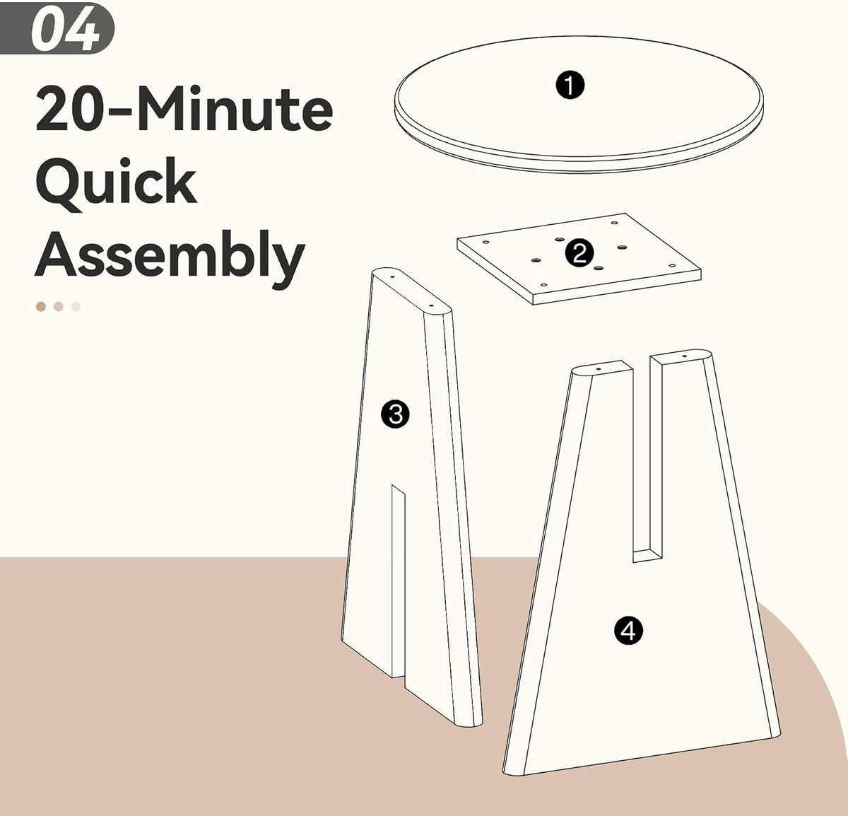 Tribesigns Table d'appoint ronde de 50 cm, Table de canapé avec piètement en croix unique