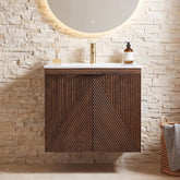 Tribesigns Meuble vasque 60 cm avec meuble bas, Meuble vasque suspendu avec vasque en céramique 3