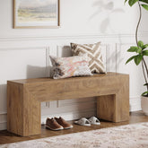 Tribesigns Banc d'entrée 120 cm, Banc à chaussures style campagne Marron naturel Banc de lit d'intérieur 3
