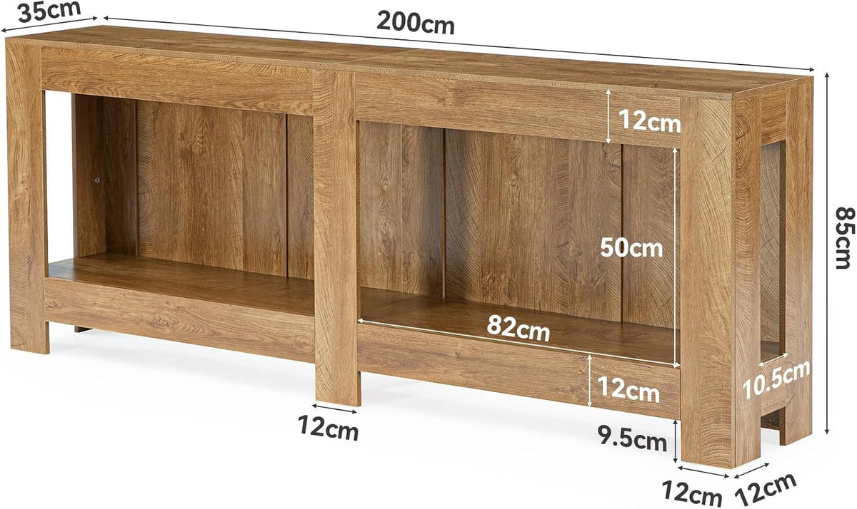 Tribesigns Table console avec rangement 200 cm style champêtre pour entrée ou salon