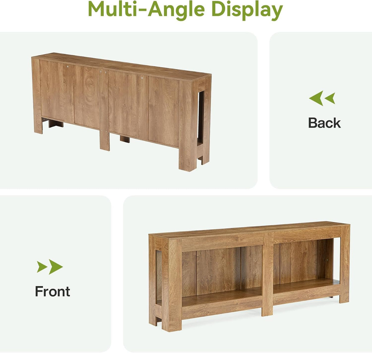 Tribesigns Table console avec rangement 200 cm style champêtre pour entrée ou salon