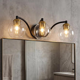 Tribesigns Applique murale moderne pour salle de bain, 3 globes en verre avec structure en métal, intensité variable, douille E27 3