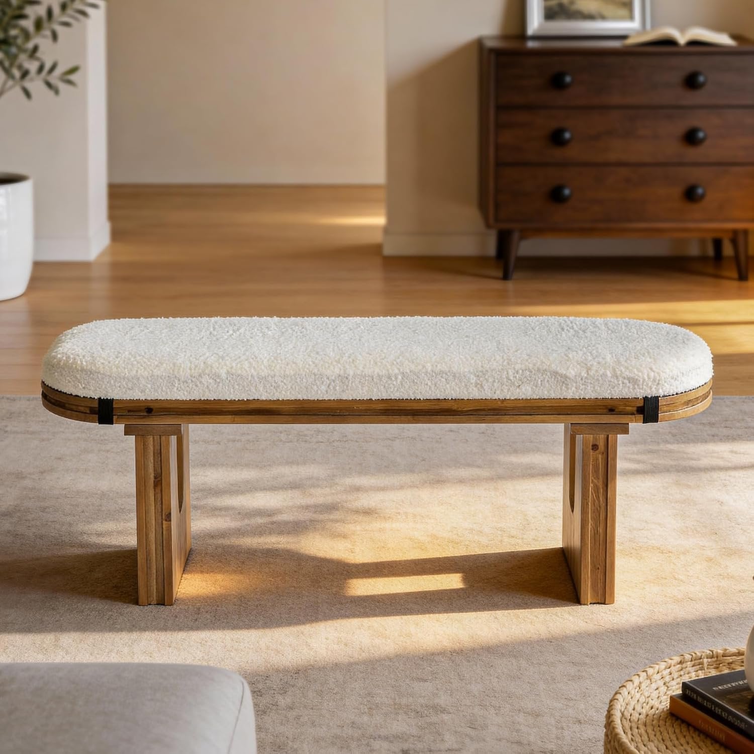 Banc en bois, Banc d'entrée moderne Banc à chaussures, 120 x 30 x 45 cm, Banc d'entrée rembourré