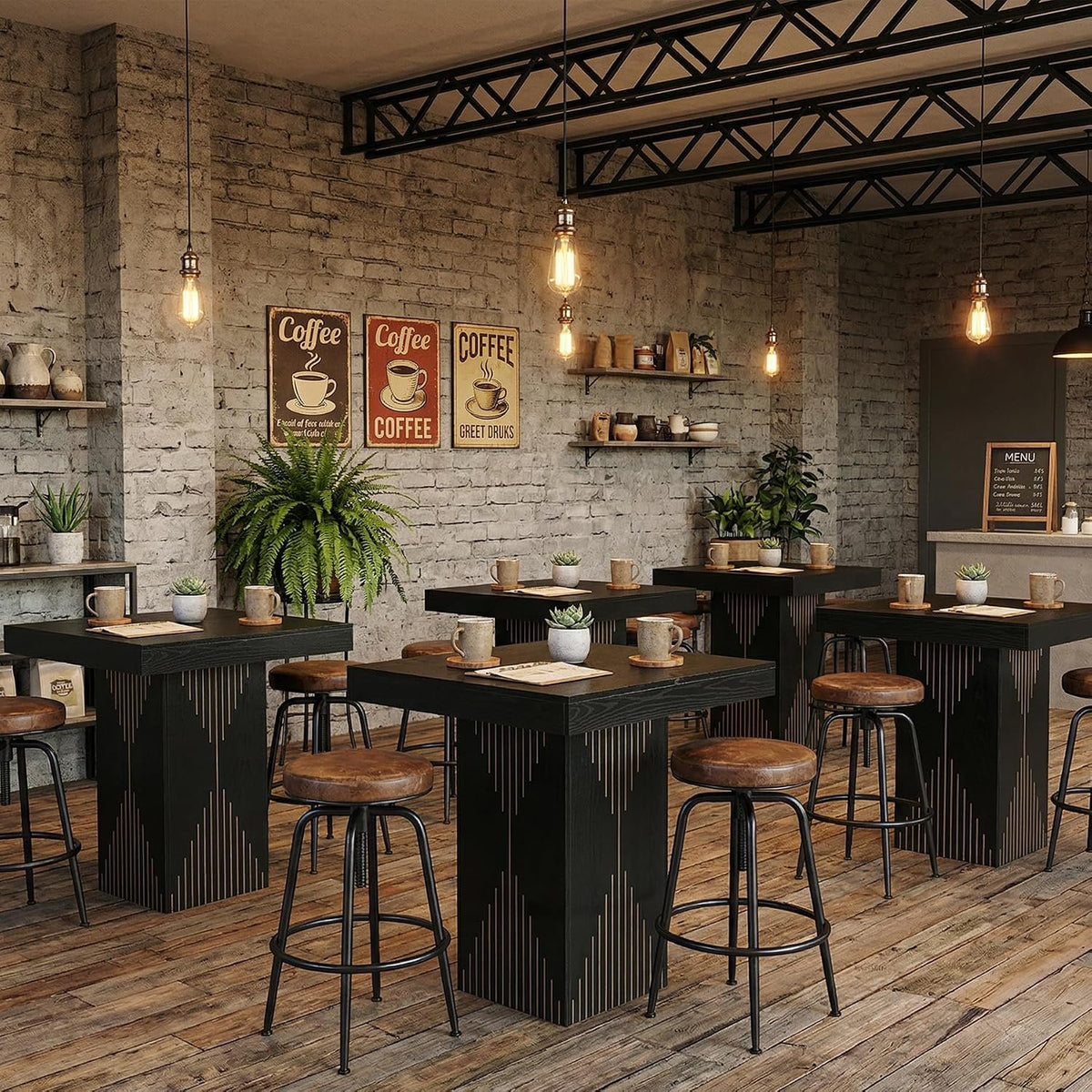 Tribesigns Table haute carrée (80 cm) avec pied central pour la maison, la cuisine, le bar ou comme petit comptoir d'intérieur