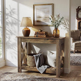 Tribesigns Console en bois 100 x 30 x 80 cm, Table d'appoint table console pour petits espaces 3