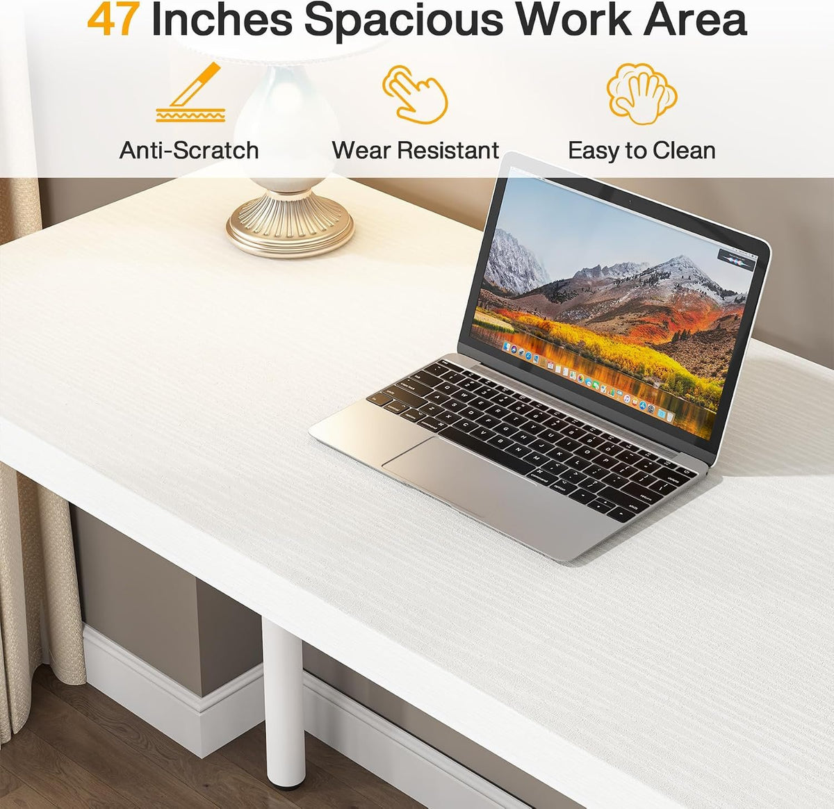 Tribesigns Bureau 120 cm avec 5 tiroirs Bureau d'ordinateur compact avec espaces de rangement