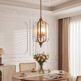 Tribesigns Suspension pour table à manger, lampe suspendue dorée vintage Ø27 cm, hauteur réglable 3
