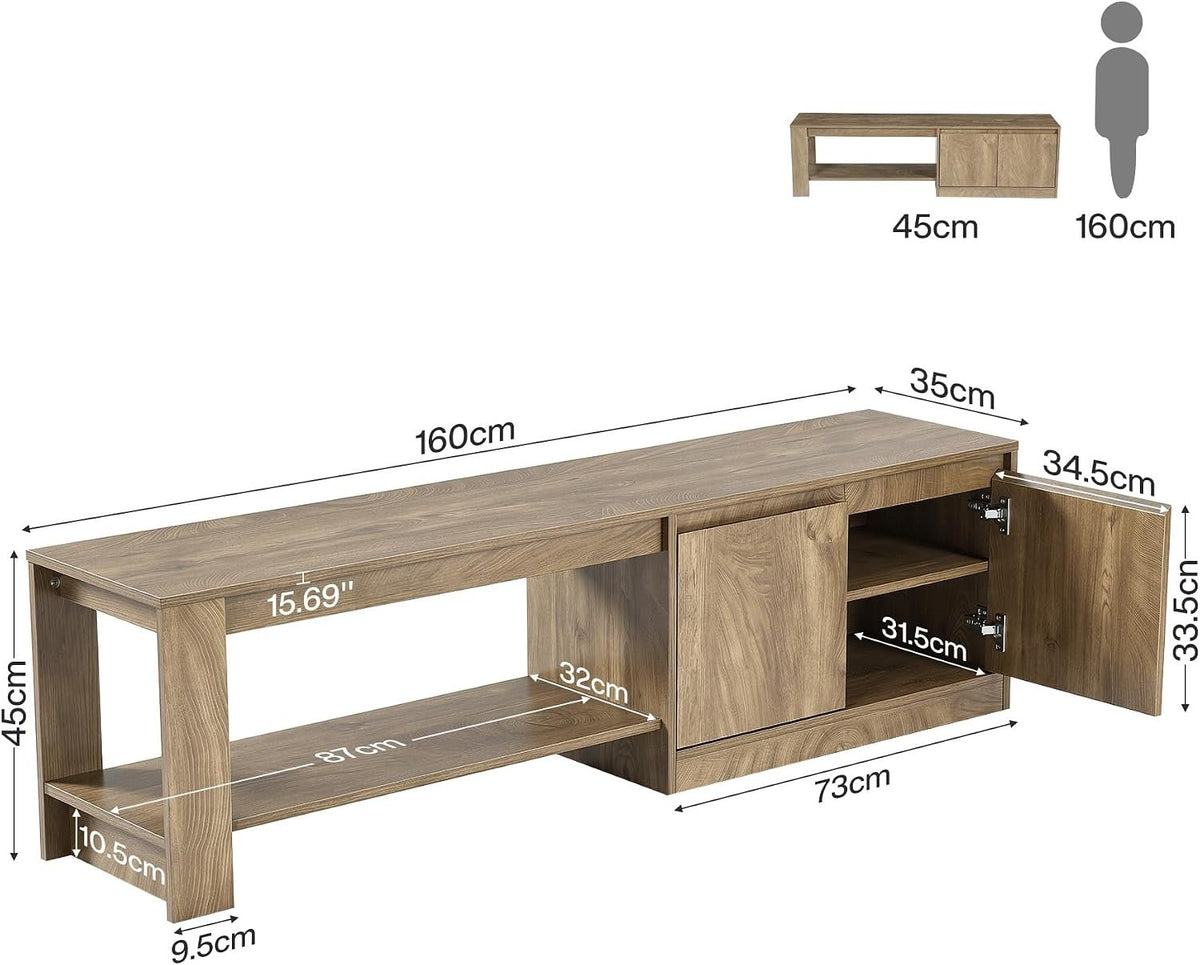 Tribesigns Banc à chaussures de 160 cm avec rangement, Banc avec placard et 2 étagères
