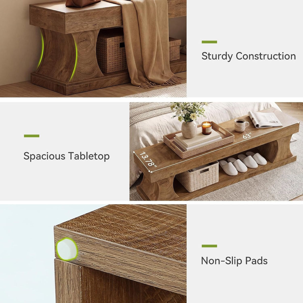 Tribesigns Banc à chaussures 160 cm avec rangement, Banc d'entrée en MDF avec assise