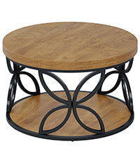 Tribesigns Table Basse Ronde de 80 cm avec Espace de Rangement, Table de Salon à 2 Niveaux
