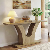 Tribesigns Console étroite de 160 cm avec piètement en V, Table de couloir moderne pour entrée et salon 3