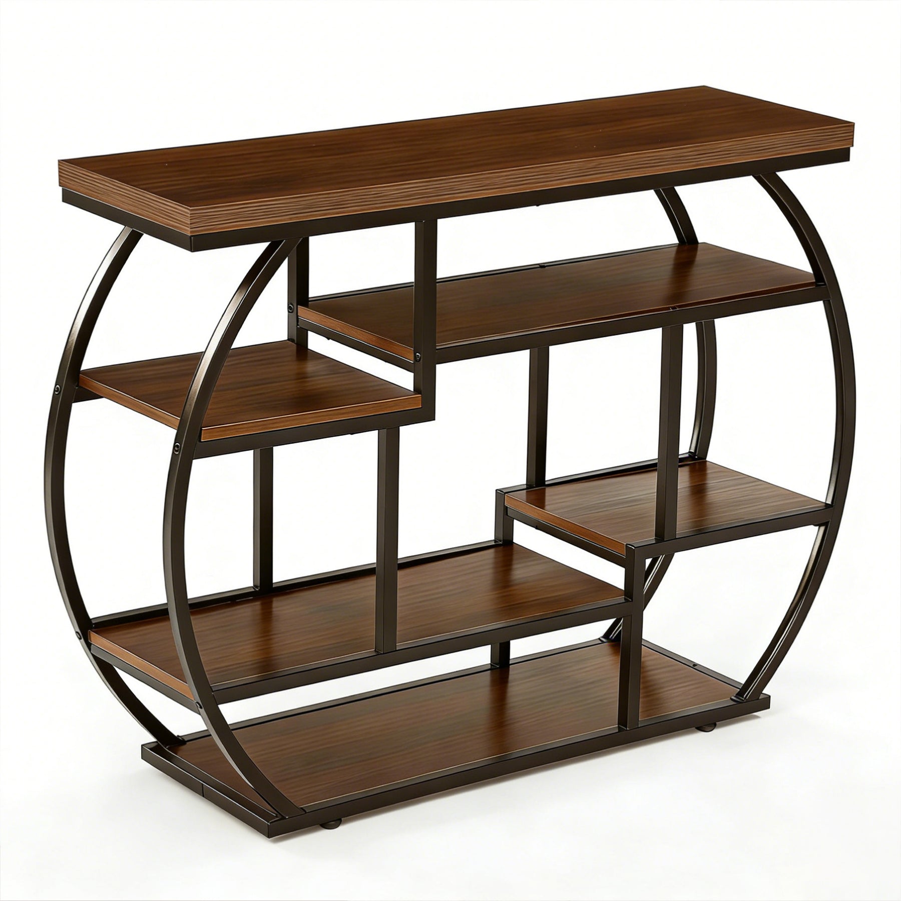 Tribesigns Console 100 cm, Table d'entrée industrielle à 6 niveaux avec étagères