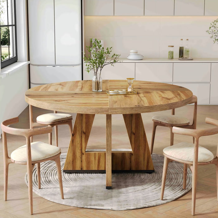 Tribesigns Table à manger, Table de cuisine ronde de 120 cm pour 4 personnes