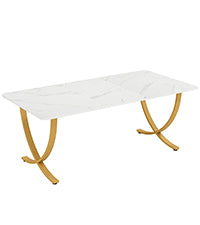 Tribesigns Table à manger rectangulaire pour 4 à 6 personnes, Table moderne en faux marbre