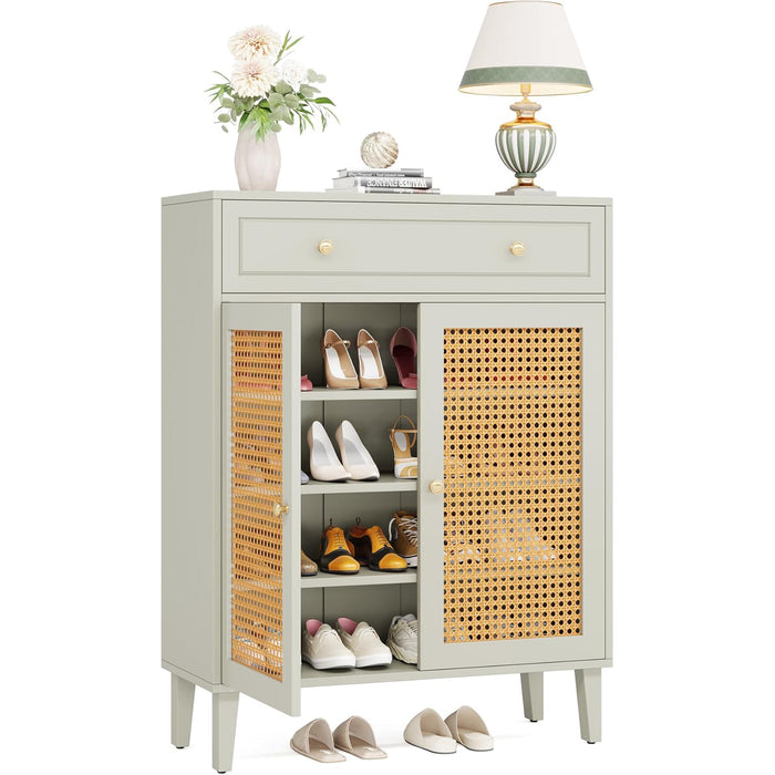 Tribesigns Étagère à chaussures, Armoire à chaussures d'entrée moderne avec étagère réglable