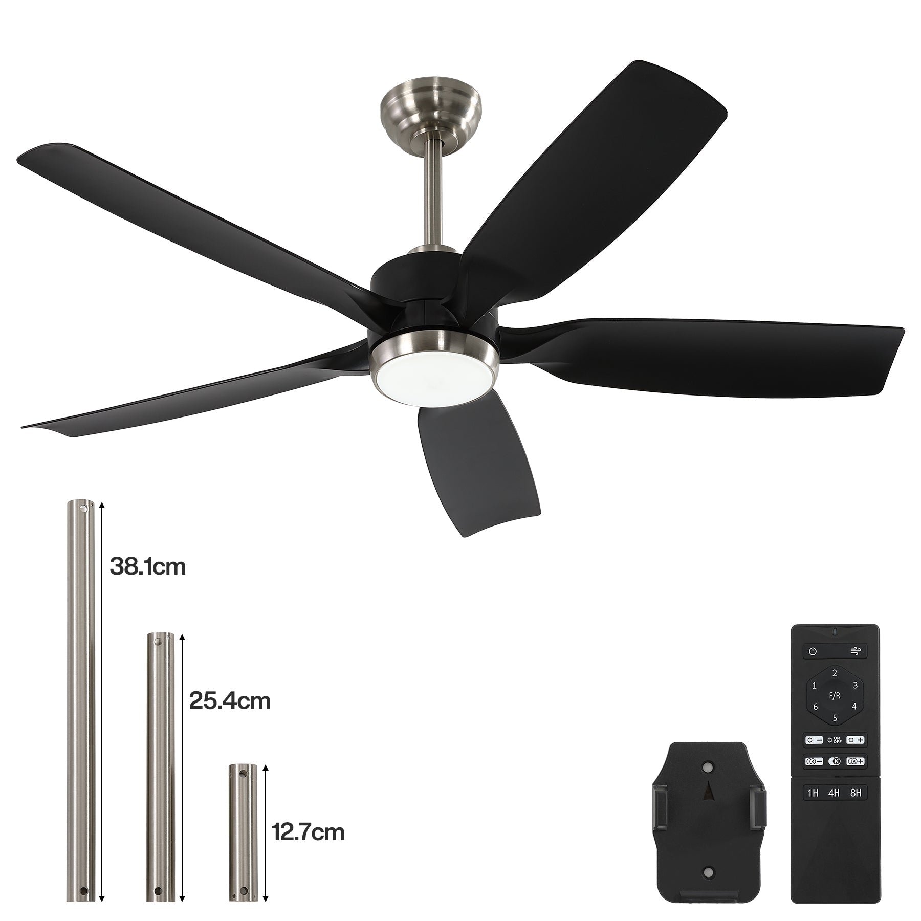 Tribesigns Ventilateur de plafond avec éclairage, Ventilateur de plafond LED avec télécommande moteur CC réversible 5 pales