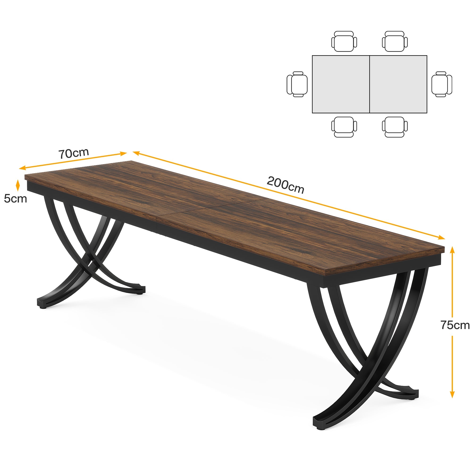 Tribesigns Bureau informatique, Double bureau long Table d'ordinateur pour deux