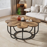 Tribesigns Table basse, Table centrale moderne en forme de fleur 3