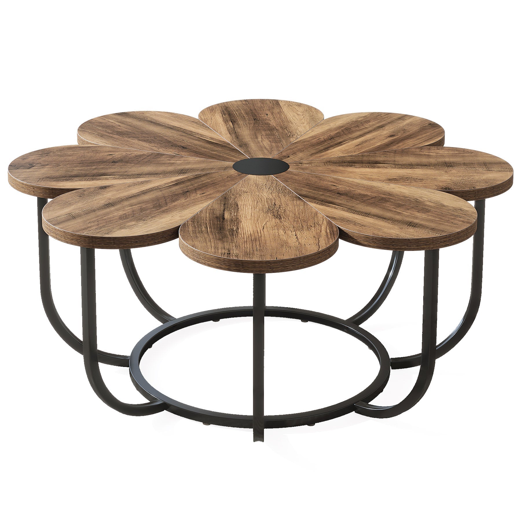 Tribesigns Table basse, Table centrale moderne en forme de fleur