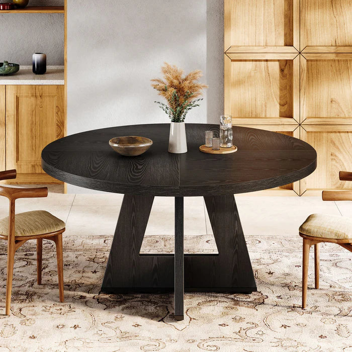 Tribesigns Table à manger, Table de cuisine ronde de 120 cm pour 4 personnes