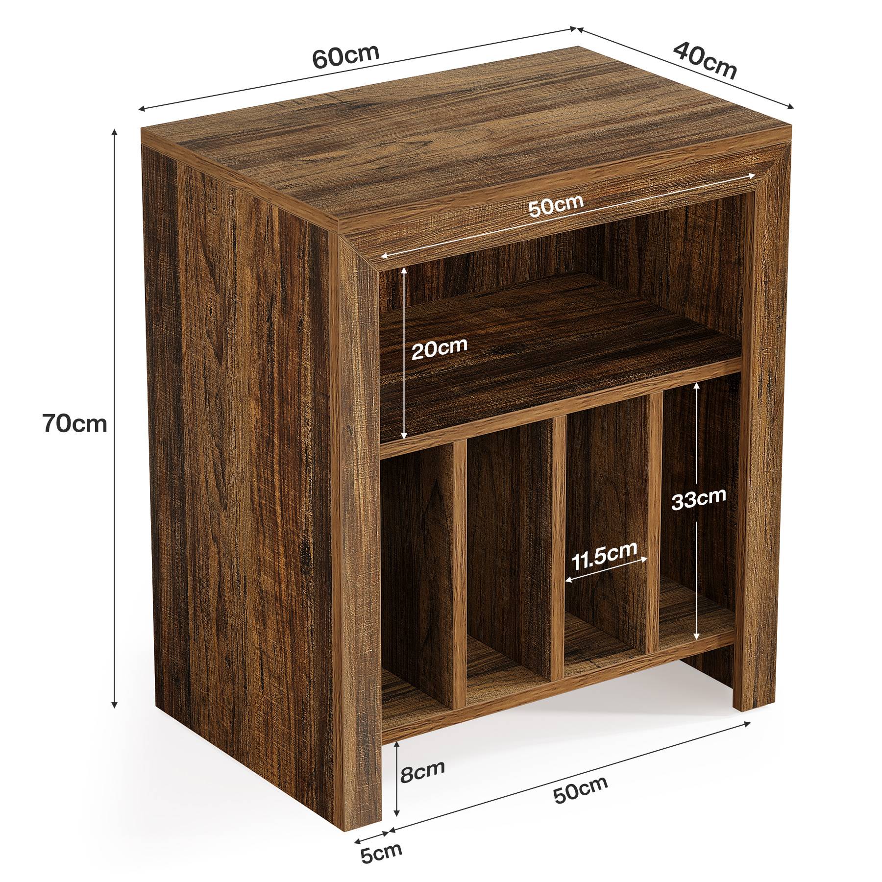 Tribesigns Support pour tourne-disque, Meuble de rangement pour disques vinyles