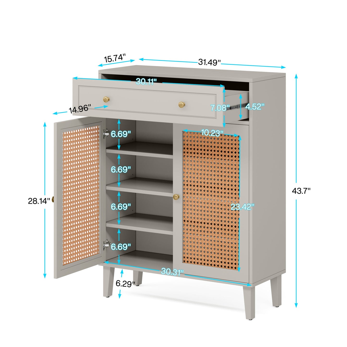 Tribesigns Étagère à chaussures, Armoire à chaussures d'entrée moderne avec étagère réglable