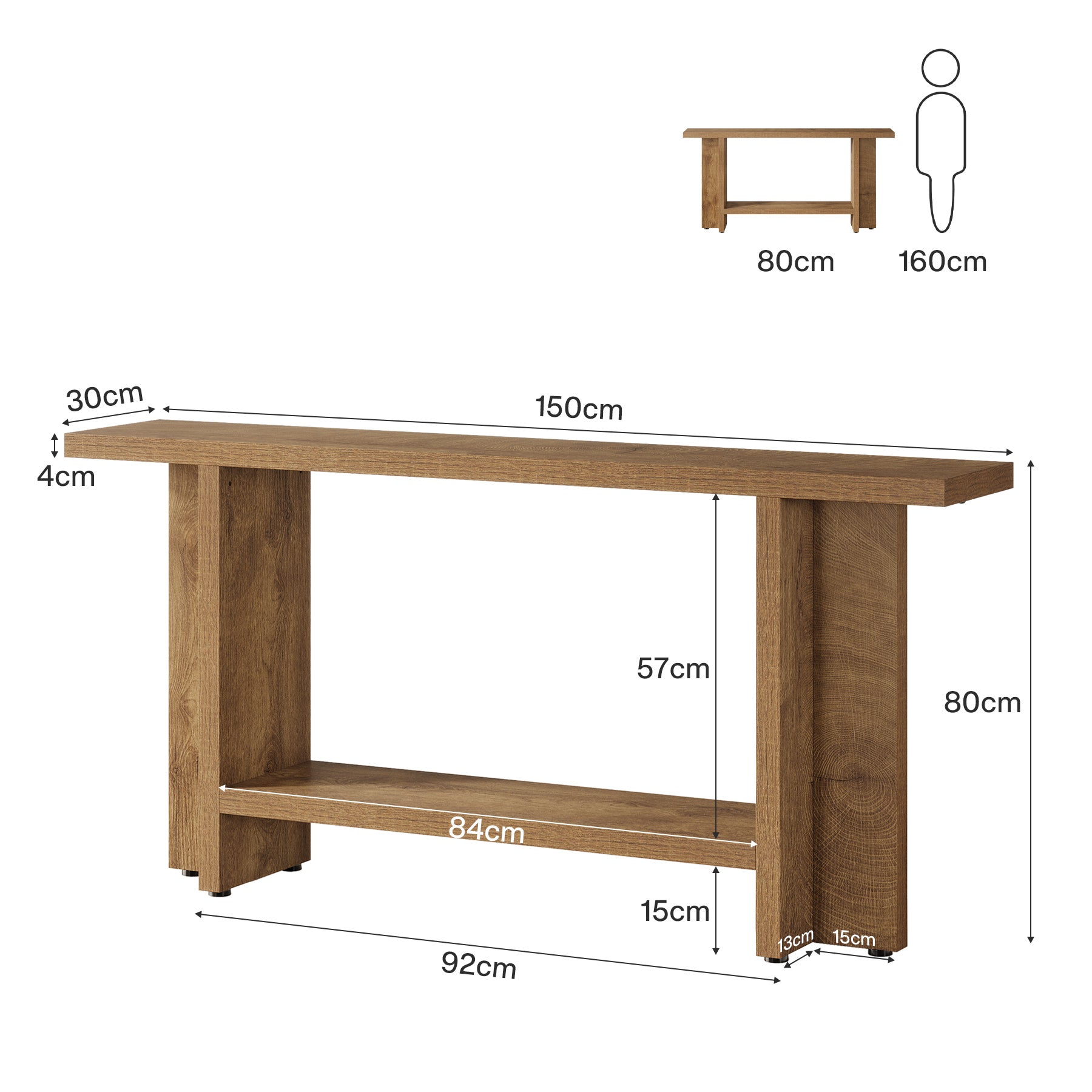 Tribesigns Table console 150 cm, Table de canapé de ferme Table d'entrée