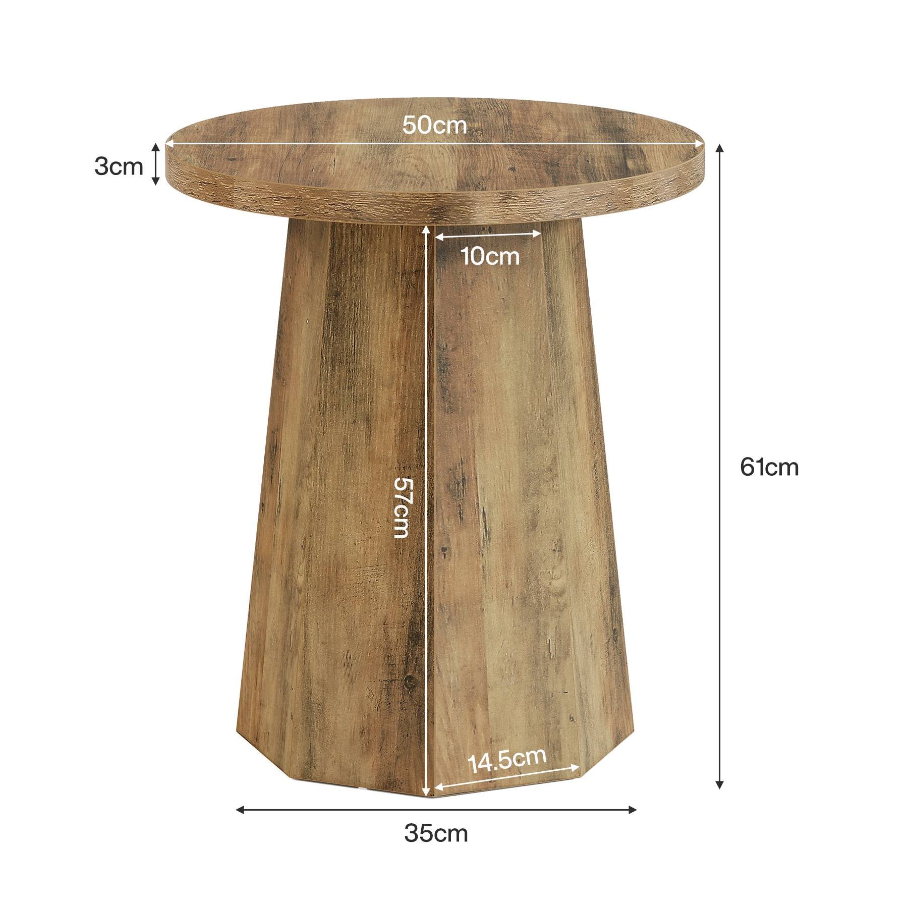 Tribesigns Table d'appoint ronde, Table basse en bois avec base octogonale