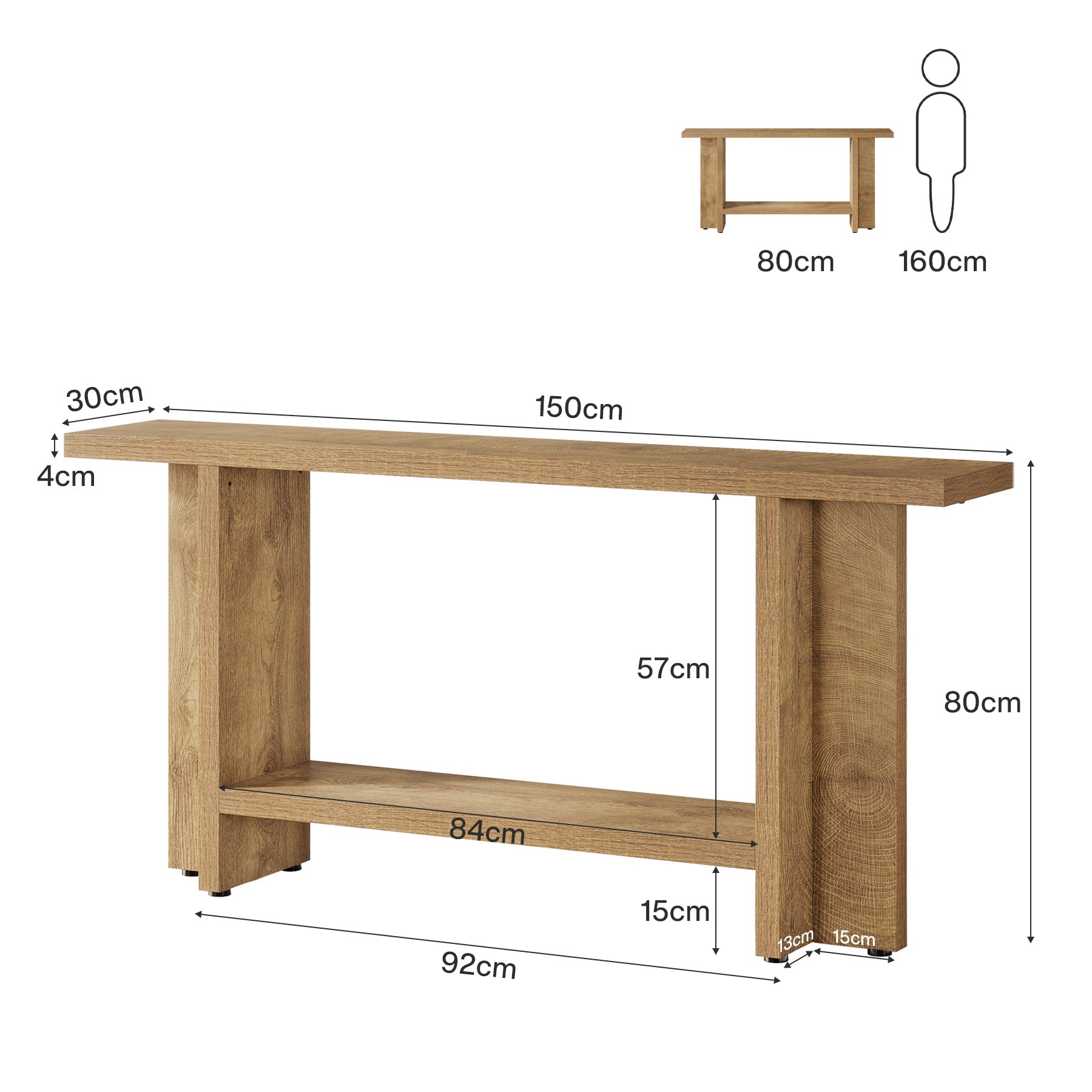 Tribesigns Table console 150 cm, Table de canapé de ferme Table d'entrée