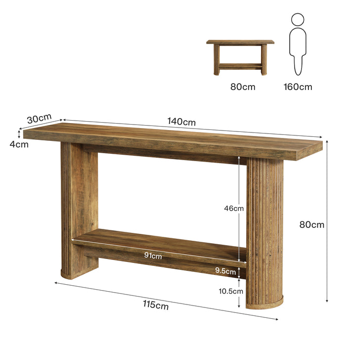 Tribesigns Console Étroite 140 cm Style Campagne