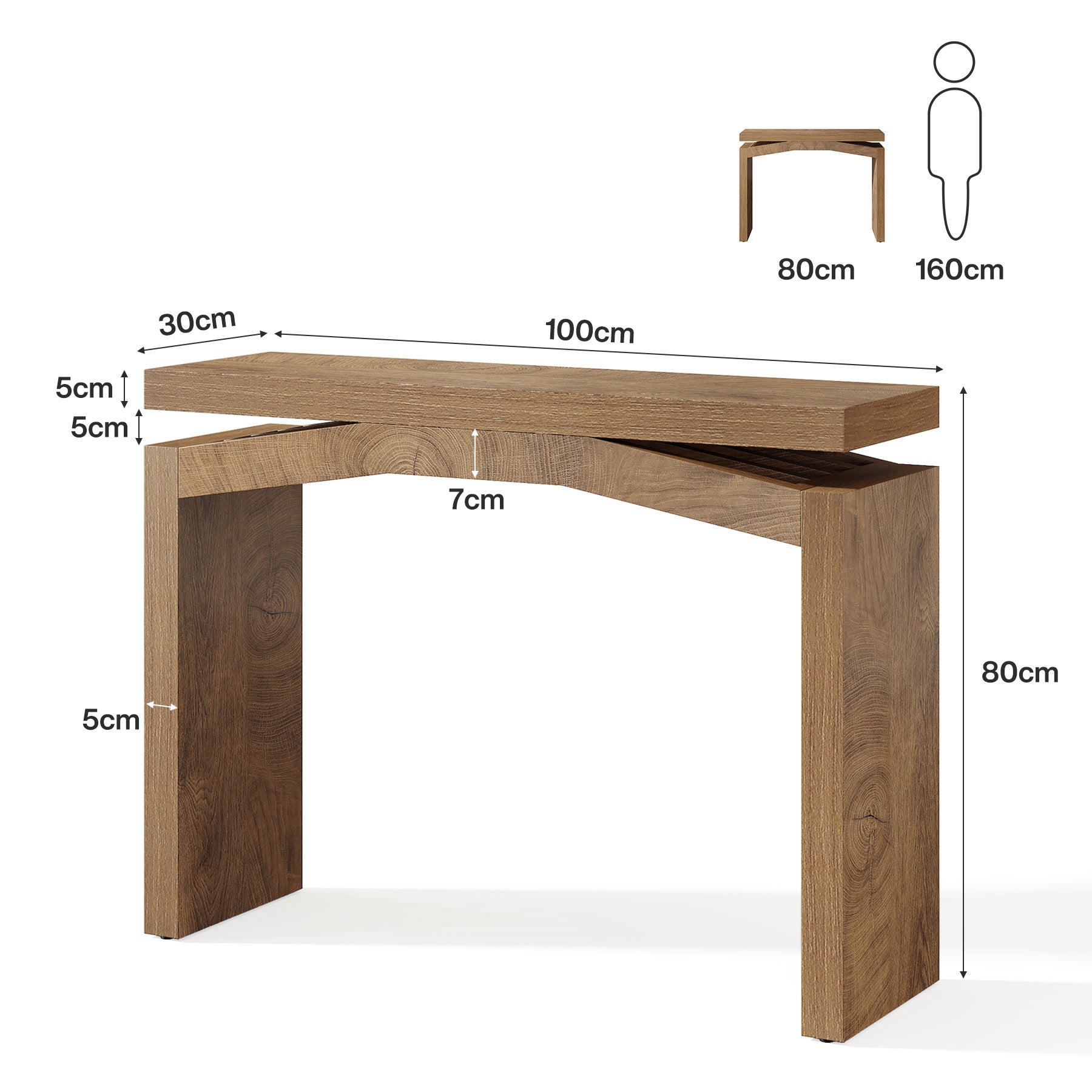 Tribesigns Table console étroite de 100 cm, Table d'entrée de style ferme au design moderne