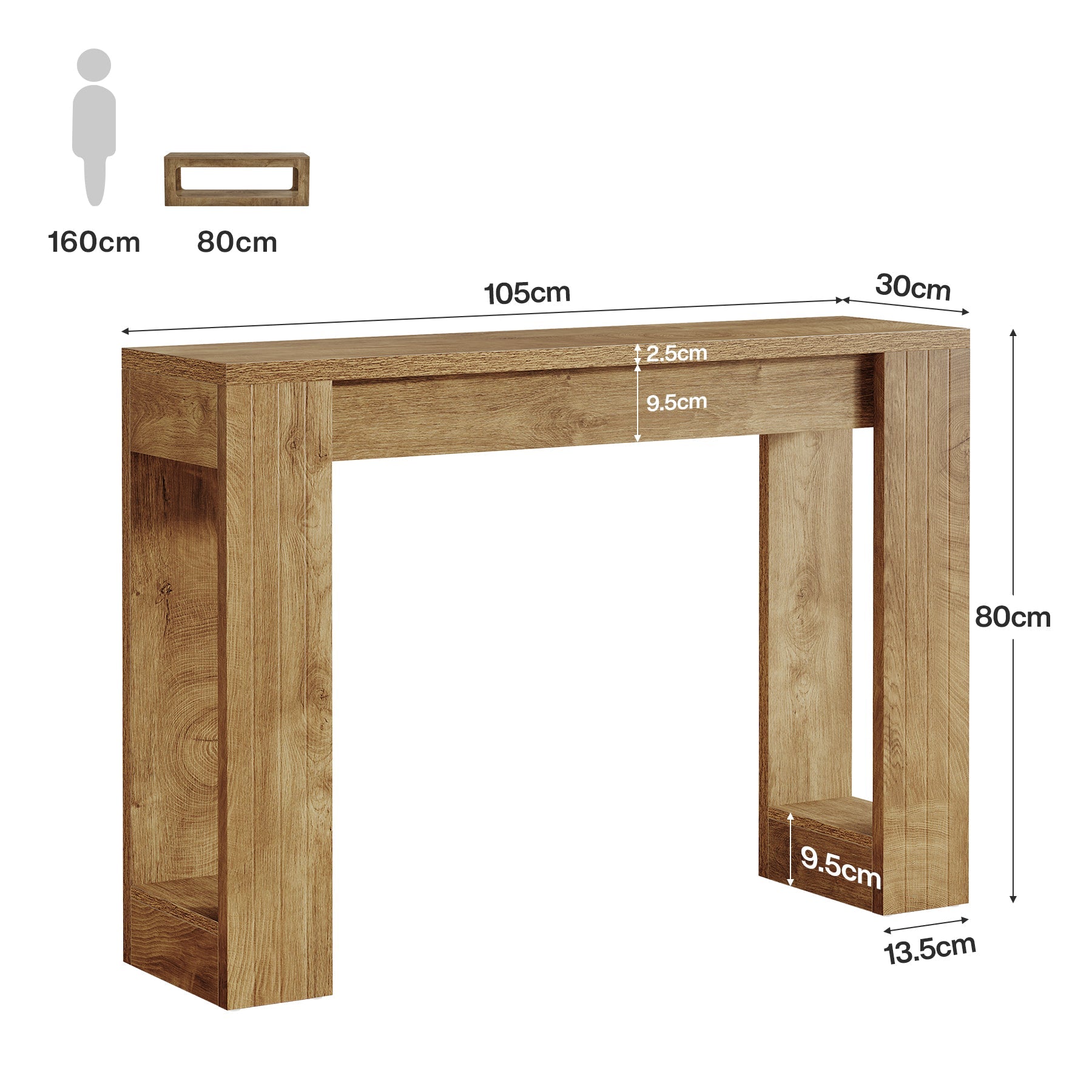 Tribesigns Console étroite de 105 cm, Table d'entrée rustique pour couloir et salon