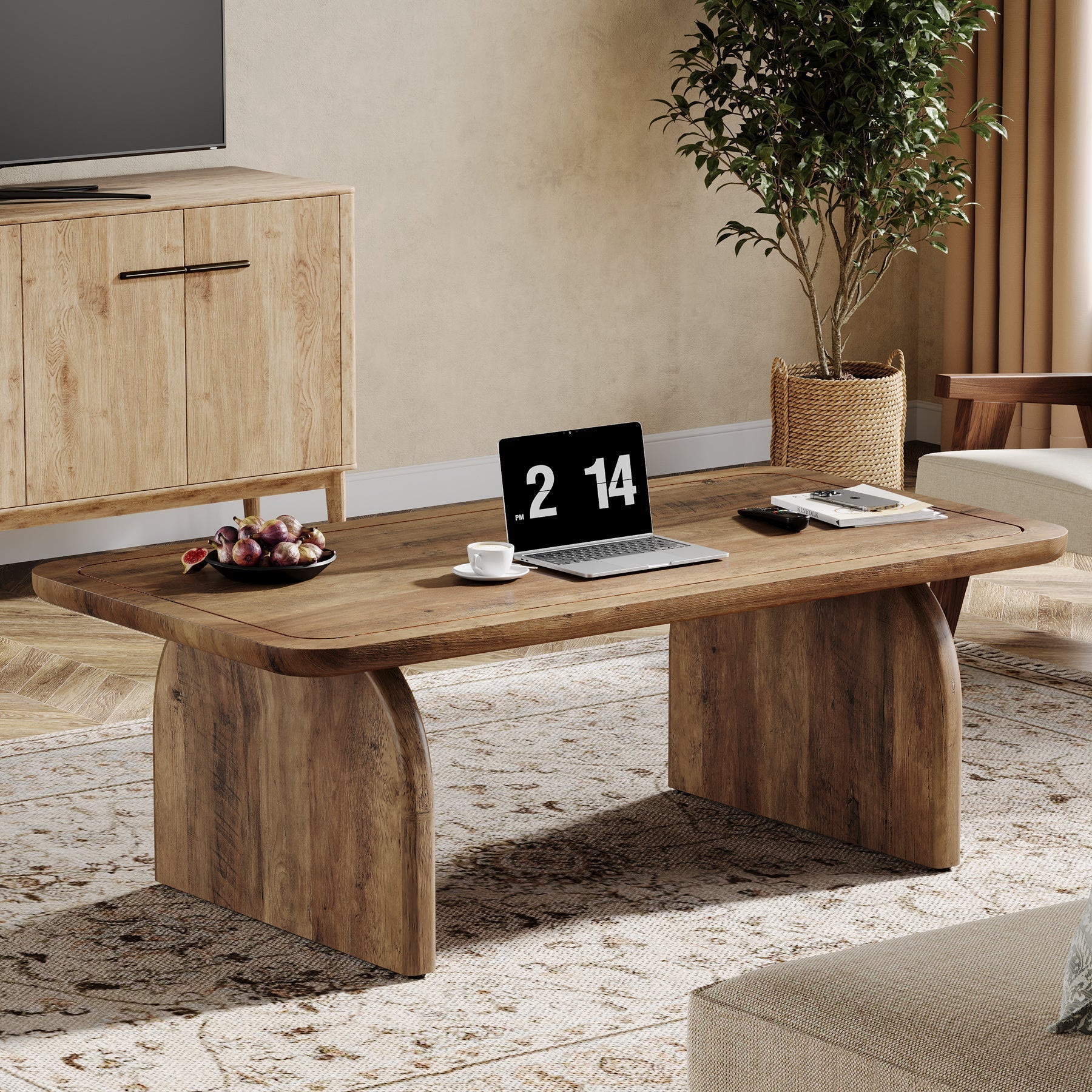 Tribesigns Table basse 120 cm, Table centrale de ferme Table basse à thé cocktail
