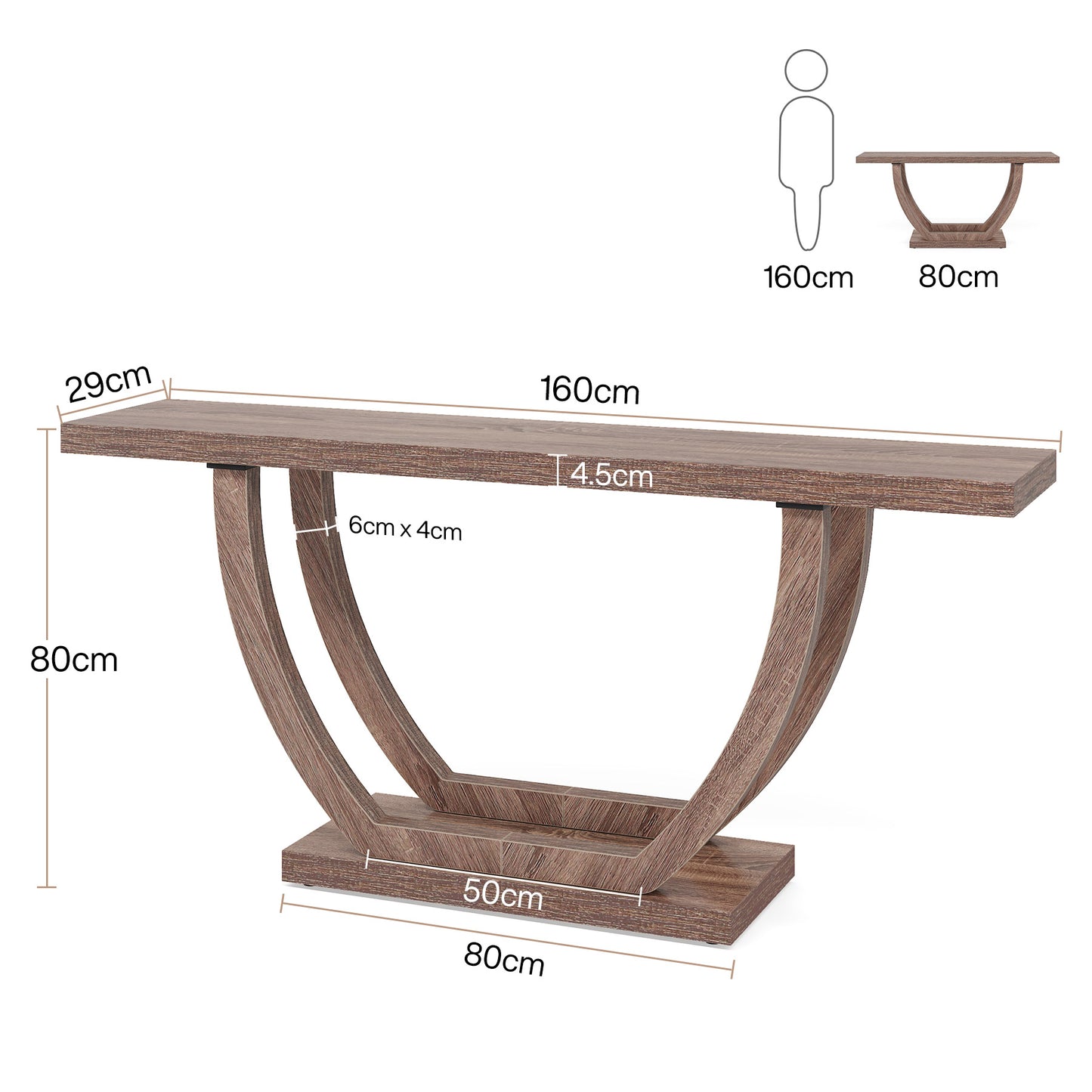 Tribesigns Console d'entrée, Table console étroite et longue en bois robuste