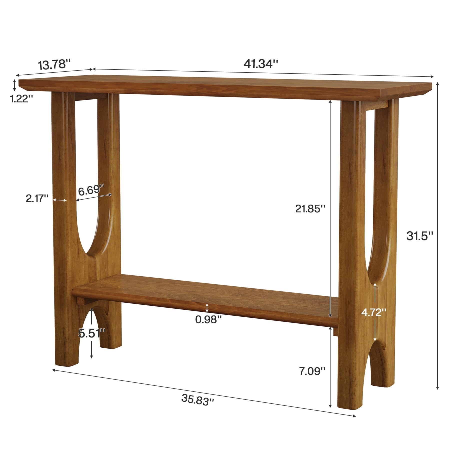 Tribesigns Console moderne à deux niveaux de 105 cm