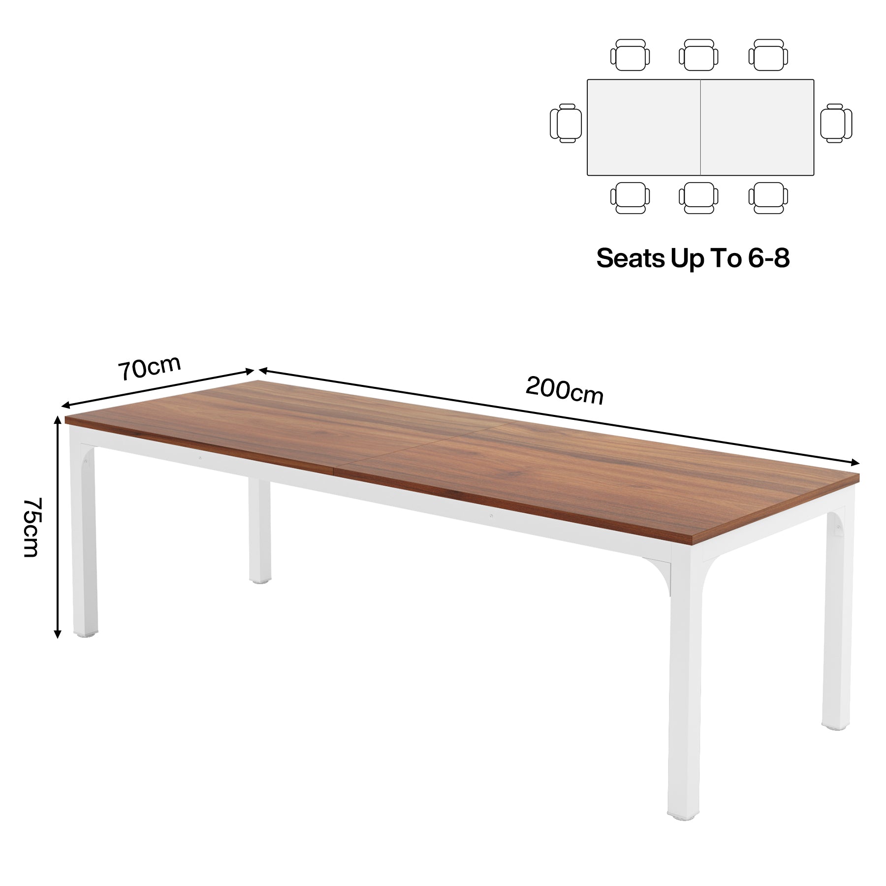 Tribesigns Table salle à manger vintage, Meuble salle à manger pour 6 à 8 personnes