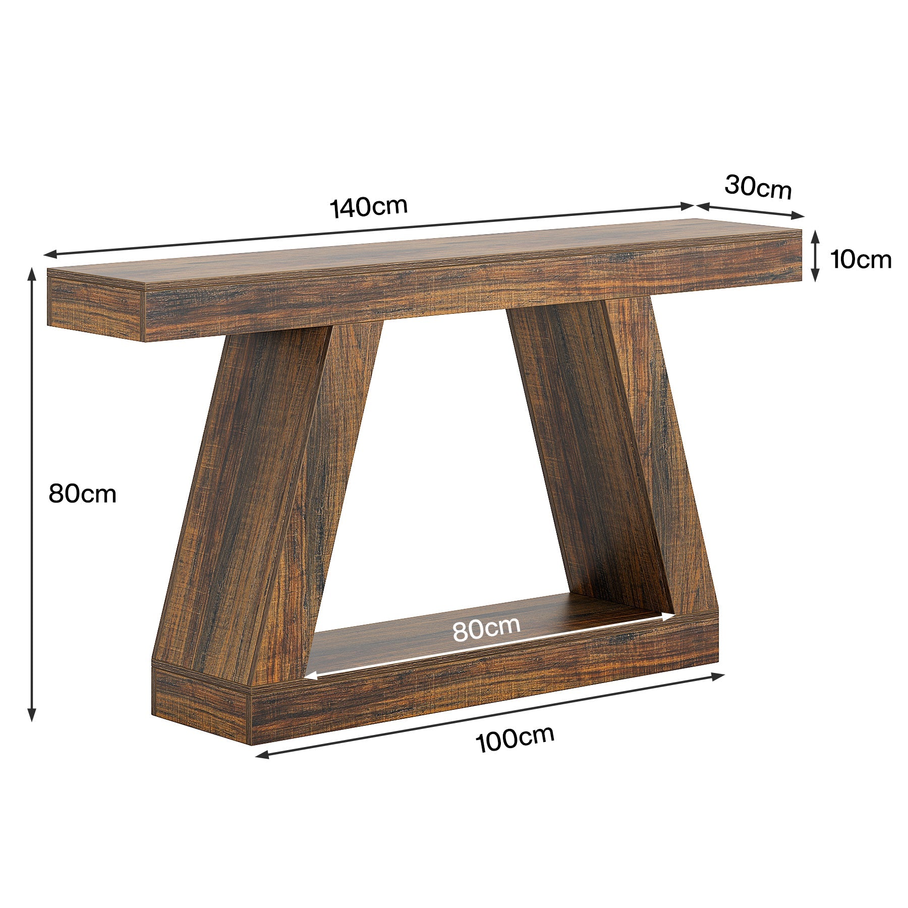 Tribesigns Table console industrielle de 140 cm pour entrée, Table basse de couloir