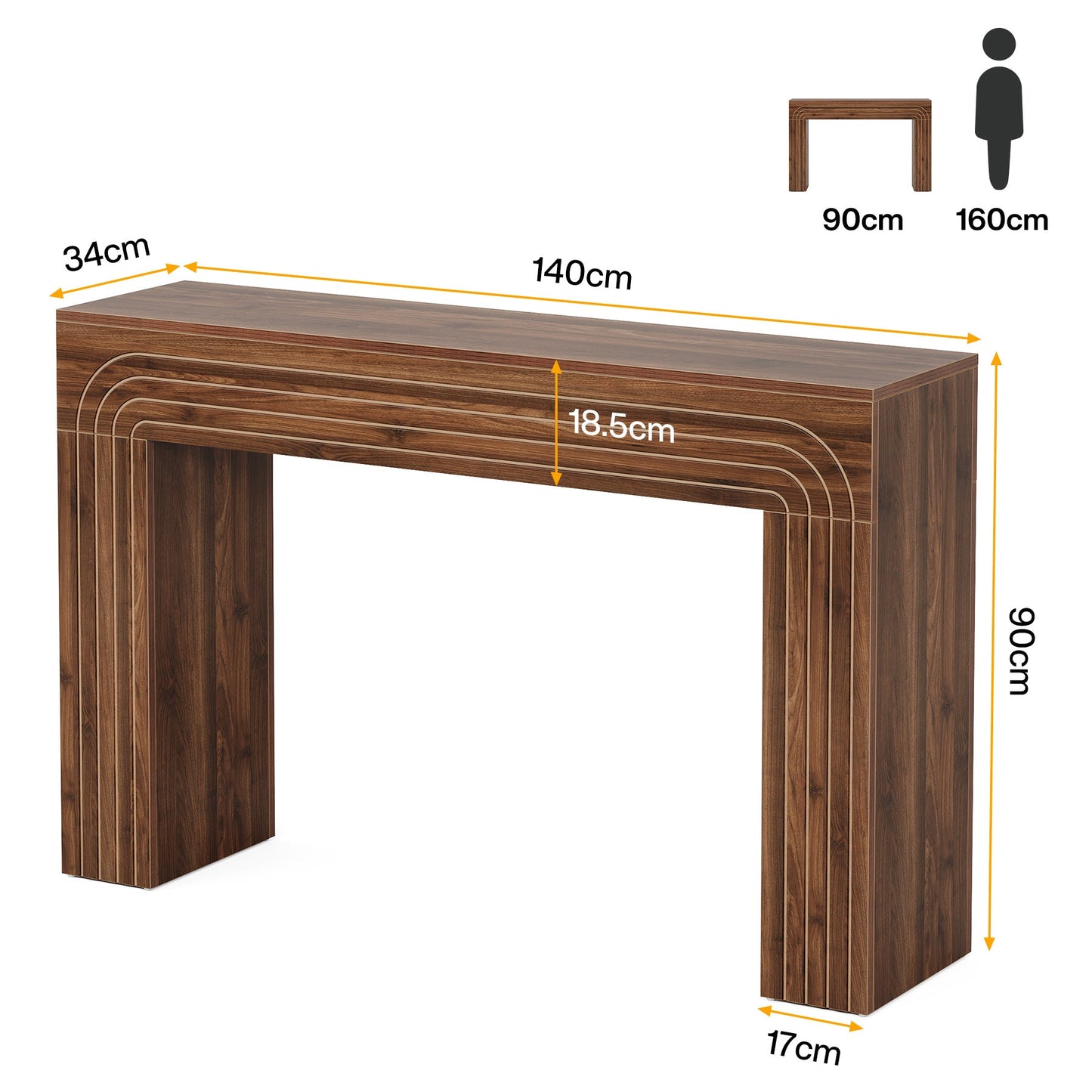 Tribesigns Tables consoles, Table d'entrée étroite Table de canapé de 140 cm de long