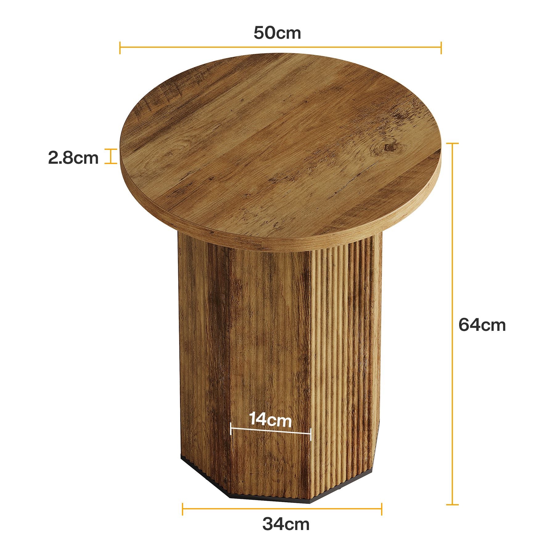 Tribesigns Table d'appoint ronde, Table d'appoint étroite Table de chevet avec base stable