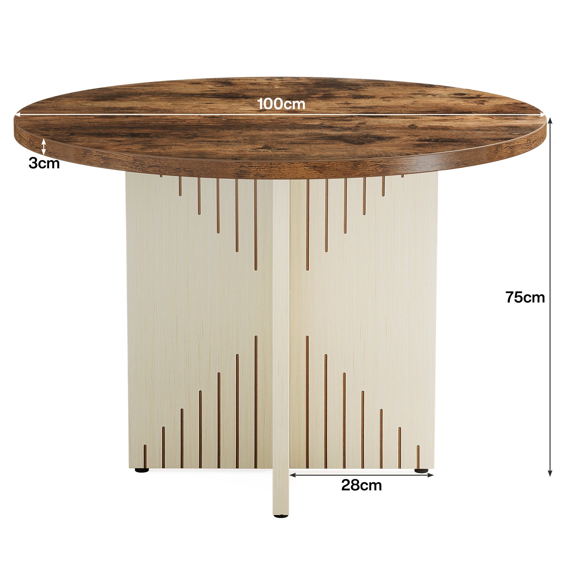 Tribesigns Table à manger 100 cm, Style ferme pour 4 personnes