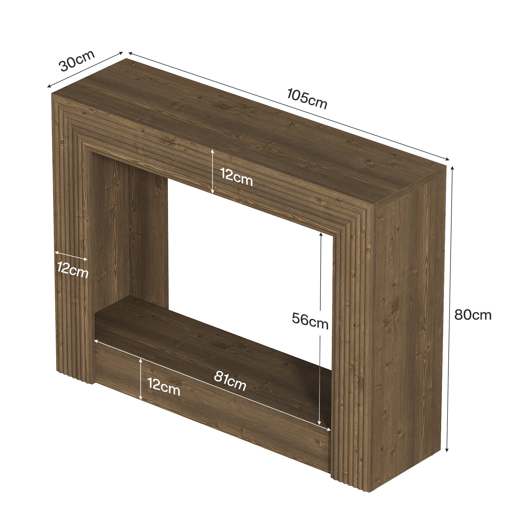 Tribesigns Console de style campagnard de 105 cm avec rangement, Table d'appoint étroite à 2 niveaux