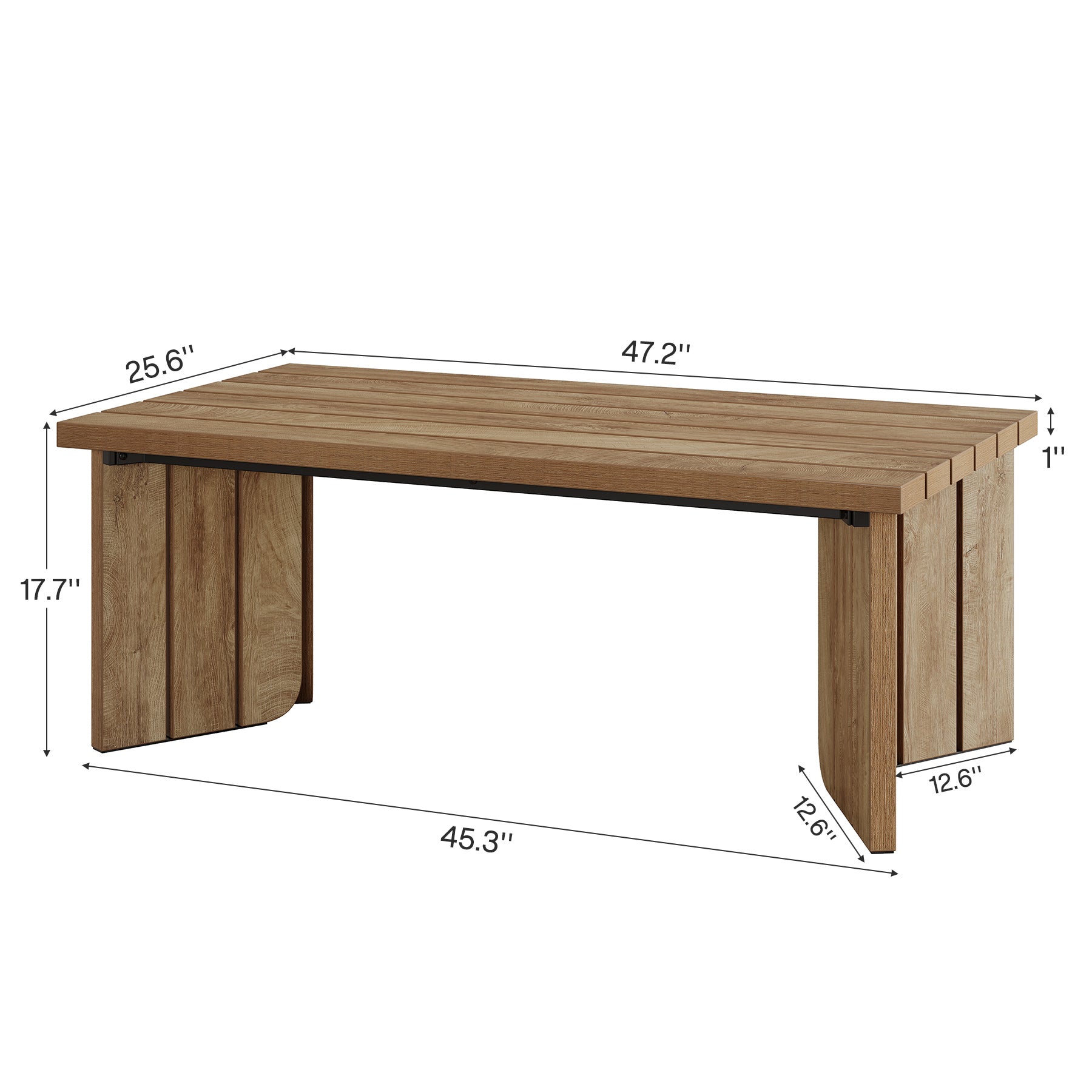 Tribesigns Table basse rectangulaire de 119,4 cm, Table centrale de style rustique pour salon
