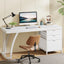 Tribesigns Bureau informatique industriel, Bureau 150 cm avec armoire à tiroirs réversible