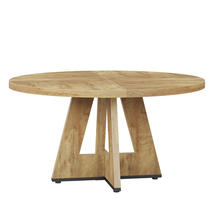 Tribesigns Table à manger, Table de cuisine ronde de 120 cm pour 4 personnes